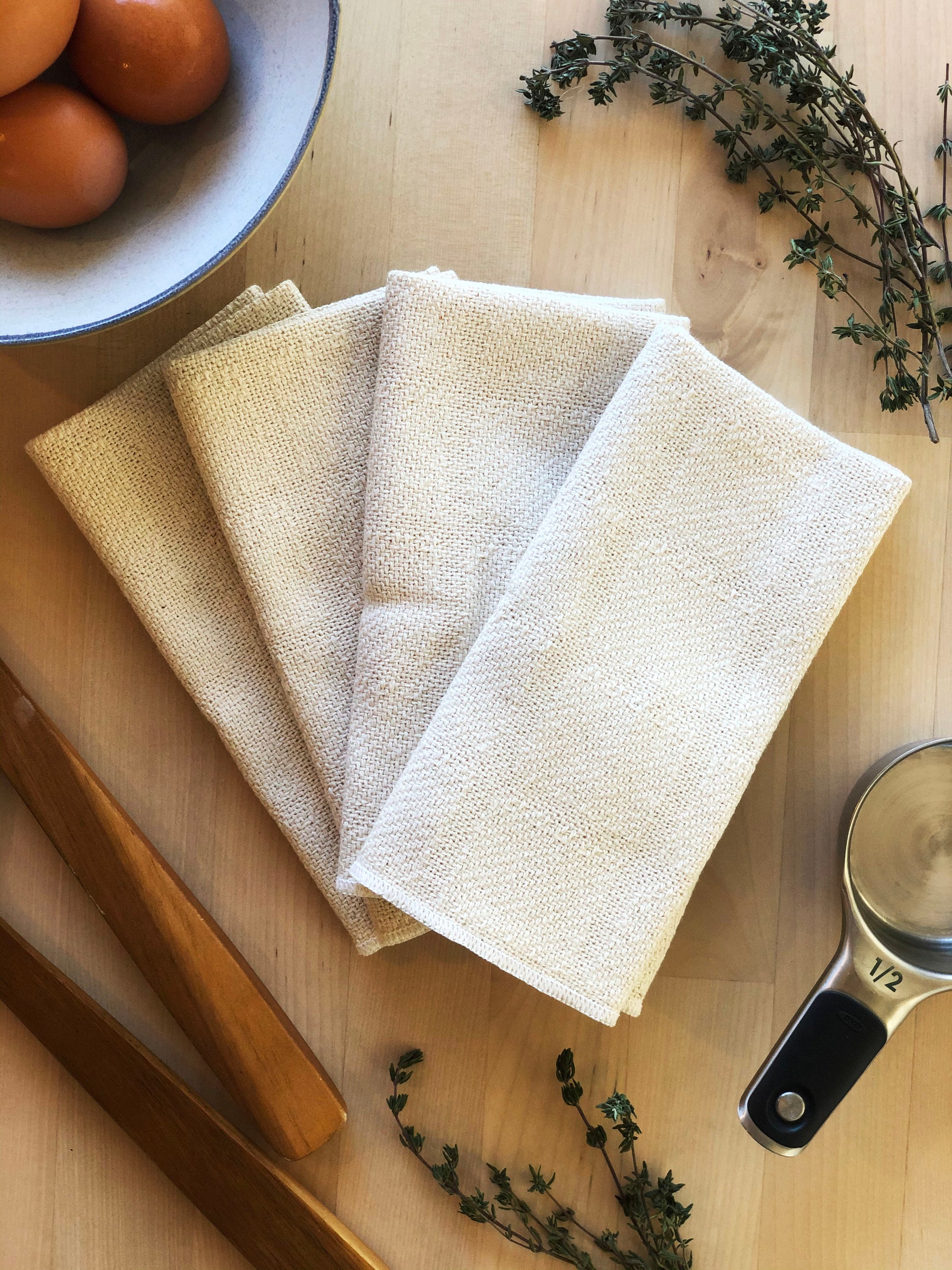 Made in the USA 100% Cotton Table Napkins - Set of 4 American Made - American Home USA - Natural (Set of 4)
